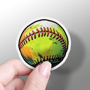 Adesivo de softball bola de softball decalque primavera esporte vinil adesivo portátil legal hidroflask decalque yeti adesivo softball amante presente telefone decalque