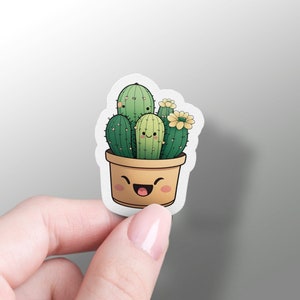 Pegatina de cactus, Mini, Clúster de cactus, Pegatinas de cactus, Calcomanía linda de botella de agua de vinilo, Favores, Arizona, Pegatina de caja de teléfono, Kawaii, Happy Mail