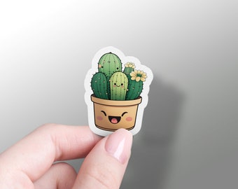 Cactus Sticker, Mini, Cactus Cluster, Cactus Stickers, Cute Vinyl Waterbottle Decal, Favors, Arizona, Phone Case Sticker, Kawaii, Happy Mail