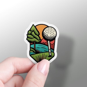 Etiqueta engomada de la pelota de golf Calcomanía de camiseta de golf Etiqueta de vinilo de la pelota de golf Etiqueta engomada fresca del hidrofrasco Etiqueta engomada de Yeti Etiqueta engomada del teléfono Regalo del amante del golf para él