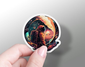 Astronaut Sticker Space Decal Cool Astronaut Vinyl Sticker Laptop Decal Hydroflask Outer Space Sticker Notebook Sticker Vinyl Phone Sticker