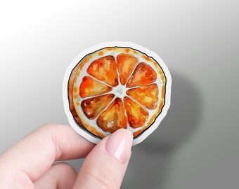 Orange Slice Sticker, Cute Phone Charm, Food Decal, Fun Summer Sticker, Watercolor Orange, Fruit Sticker, Vinyl Phone Sticker, Jeep Decal