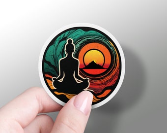 Yoga Meditation Sticker Peaceful Yoga Sticker Yogi Lover Gift Vinyl Meditation Phone Decal Yoga Meditation Laptop Sticker Hydroflask Sticker