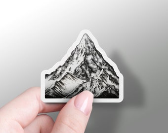 Mountain Sticker Sketched Mountain Decal Camping Sticker Hiking Decal Laptop Sticker Cool Hydroflask Sticker Nature Decal Phone Sticker