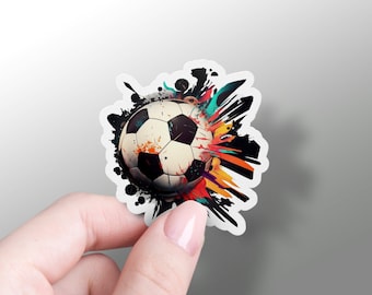 Pegatina de fútbol, calcomanía de fútbol, calcomanía de vinilo de fútbol inglés, calcomanía para portátil, calcomanía de balón de fútbol, calcomanía para Hydroflask, calcomanía para Yeti, calcomanía para teléfono deportivo
