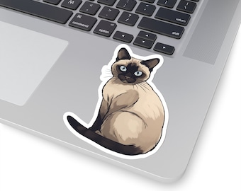 Siamese Cat, Crazy Cat Lady, Siamese Cat Sticker, Cat Mom, Car Sticker, Cute, Vinyl, Kindle Stickers, Cute Phone Charm, Cat Bumper Sticker