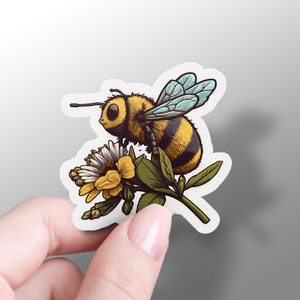 Bumble Bee Sticker Cute Honey Bee Decal Fun Laptop Sticker Honey Hydroflask Decal Bee Sticker Gift Spring Phone Decal Flower Lover