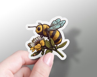 Bumble Bee Sticker Cute Honey Bee Decal Fun Laptop Sticker Honey Hydroflask Decal Bee Sticker Gift Spring Phone Decal Flower Lover