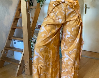 Size S-M I Wrap Pants handmade I orange I Hippie Pants I flowy I melitsmoi