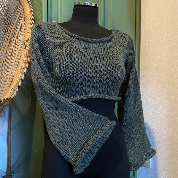 Knitted Crop Sweater - Etsy