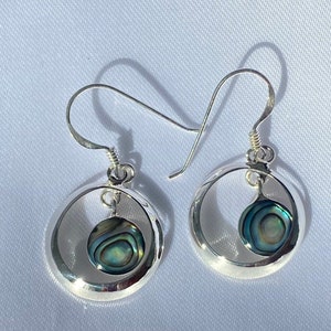 Silver Abalone Earrings