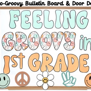 Back to School Bulletin Board - Groovy Classroom Decor Bulletin Board - Retro Decor Bulletin Board - Back to School Groovy Door Decor