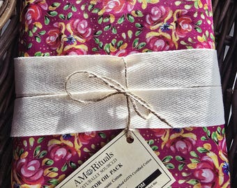 Organic Cotton Castor Oil Pack: Multi-Layered, Adjustable Wrap, Bohemian