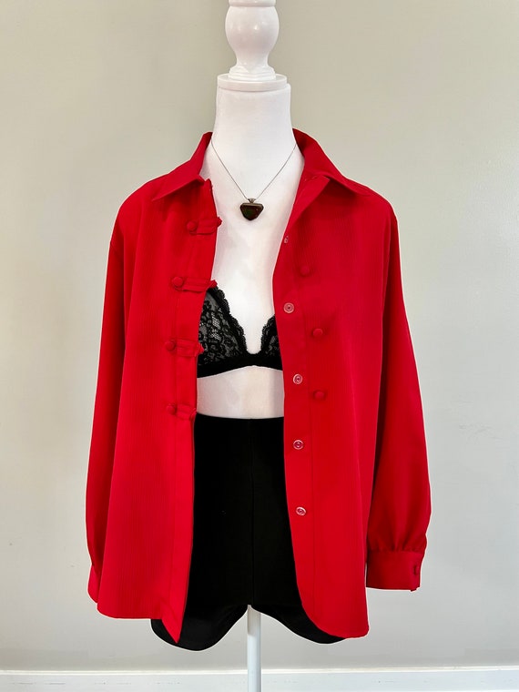 1990s Vintage Notations Collared Blouse - image 6