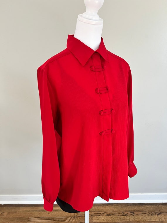 1990s Vintage Notations Collared Blouse - image 3