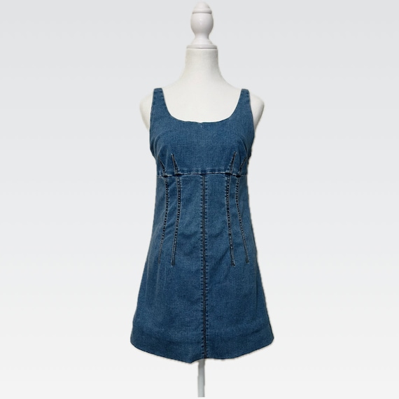 Y2K Denim Mini Dress - image 1