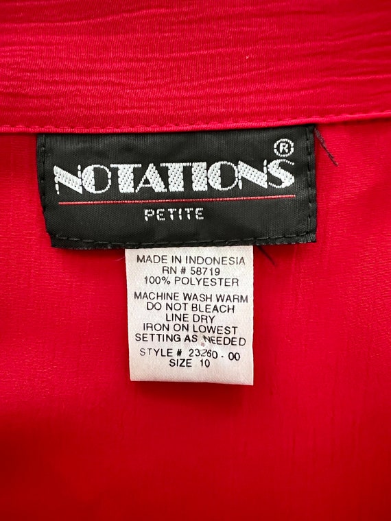1990s Vintage Notations Collared Blouse - image 8