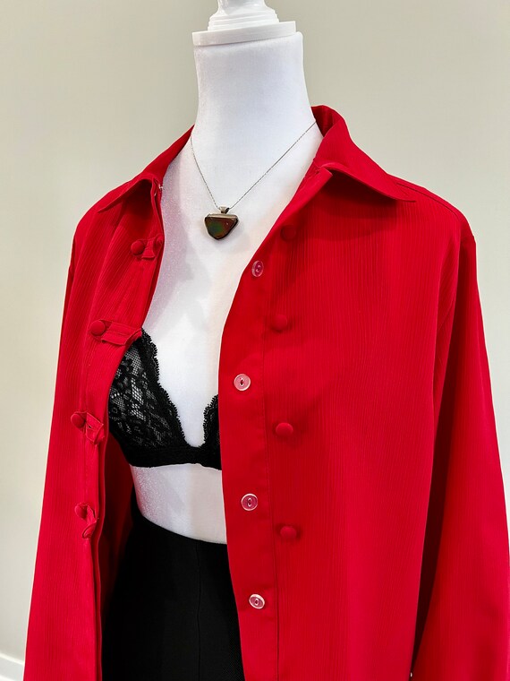 1990s Vintage Notations Collared Blouse - image 7