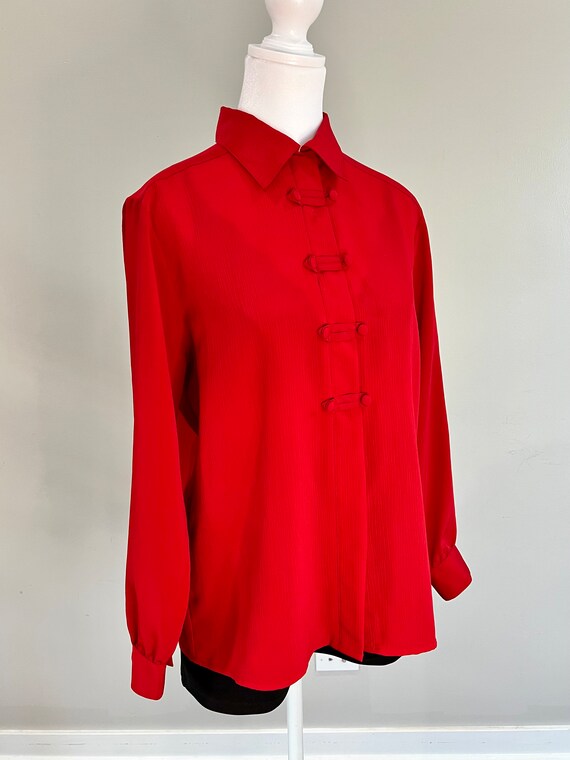 1990s Vintage Notations Collared Blouse - image 2