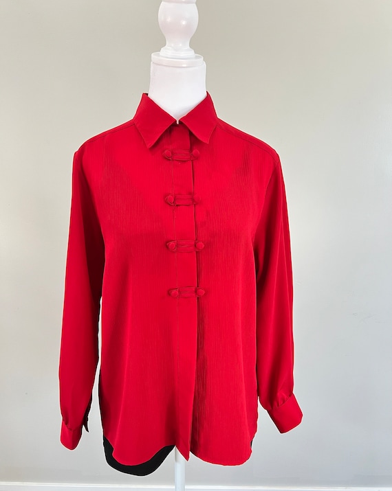 1990s Vintage Notations Collared Blouse - image 1