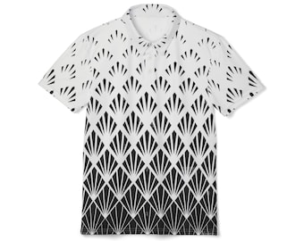 Modern Graphic Polo Shirt, Trendy Casual Wear, Summer Outfits, Fashion Statement, Gift for Him/Her, Elegant Occasion Shirt