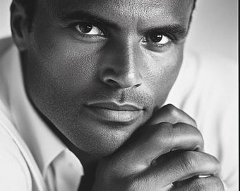 Classic Harry Belafonte Portrait Wall Art Print, Music Lovers Collectible, Nostalgia Gift