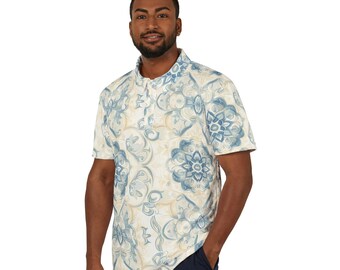 Boho blommig unisex pikétröja, vintagetopp, vardagskläder, sommaressens, unik present till honom eller henne