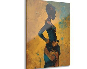 Elegant Abstract Acrylic Wall Art Print, Modern Home Decor, Afrocentric Art, Unique Gift, Gallery Wall Decor
