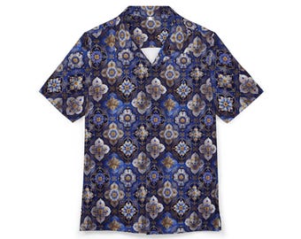 Tropical Print Button-Up Shirt, Beach Wear, Casual Summer Attire, Vacation Outfit, Unisex Hawaiian Shirt, Party Shirt