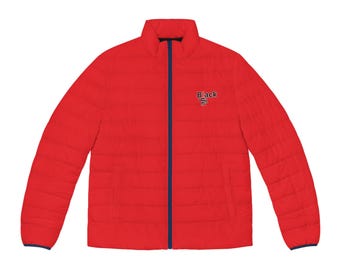 Black Life Men's Puffer Jacket Red