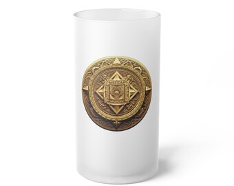 Golden Seal Frosted Glass Beer Mug, Golden Mug, Frosted Mug, Beer Mug