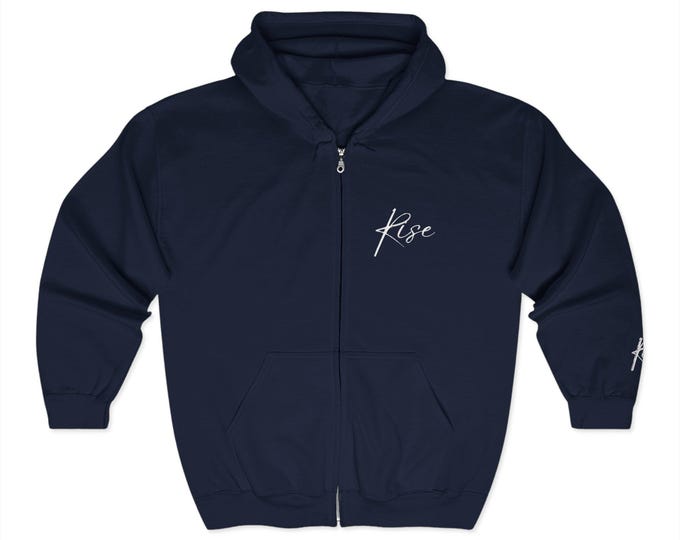 Featured listing image: Rise Cozy Unisex Zip-Up Hoodie | Casual Comfort, Layering Essential, Gift for All Occasions, Stylish Loungewear, Trendy Outerwear