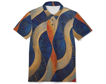 Vibrant Artistic Unisex Polo Shirt, Casual Wear, Summer Style, Unique Gift, Trendy Fashion