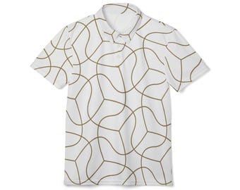 Chains of Gold Polo Shirt, Casual Summer Polo, Trendy Golf Polo, Everyday Wear, Gift Idea for Him and Her