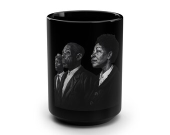 Extra Large Black Mug 15oz, Matte Finish Ceramic Cup, Oversized Drinkware, Big Coffee Tea Mug, Dark Kitchen Decor