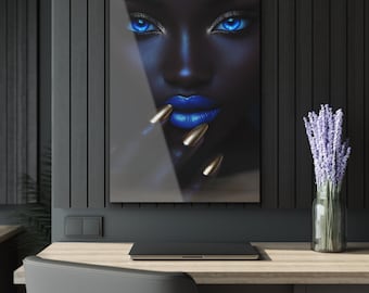 Black and Blue Elegant Acrylic Wall Art - Modern Home Decor, Perfect for Gifts, Art Lovers, Stylish Interiors, Gallery Print