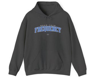 Wear Your Frequency Hoodie | Retro Collegiate Text Pullover