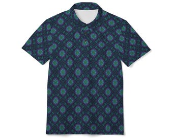 Colorful Unisex Polo Shirt with Abstract Pattern, Casual Wear, Summer Shirt, Gift for Him, Trendy Fashion Top