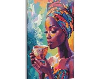 Coffee & Conversation v3, Colorful Portrait Acrylic Print, Wall Art, Home Decor, Gift for Her, Modern Art, Vibrant Wall Art