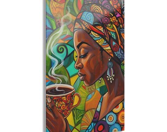 Coffee and a Conversation v4, Vibrant Acrylic Wall Art, Colorful Home Décor, Unique Gift Idea, Artistic Print for Coffee Lovers