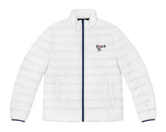 Black Life Men's Puffer Jacket White