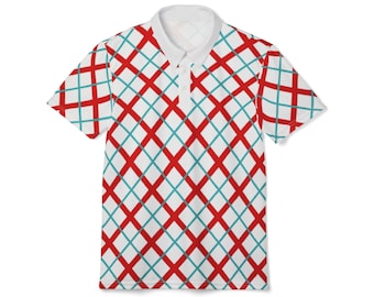 Festive Unisex Polo Shirt | Holiday Casual Wear, Gift for Him, Summer Style, Vibrant Pattern, Everyday Comfort