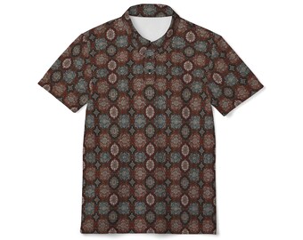 Stylish Unisex Polo Shirt - Bohemian Floral Print, Casual Wear, Everyday Fashion, Gift for Him/Her, Summer Outing