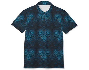 The Crest Unisex Polo Shirt, Stylish Casual Wear, Perfect for Summer Outings, Vacation & Celebrations, Unique AOP Design