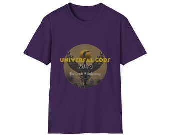 Universal Gods Graphic T-shirt, 2024 Unisex Softstyle Tee, Streetwear Top, Everyday Casual Shirt, Unisex Apparel