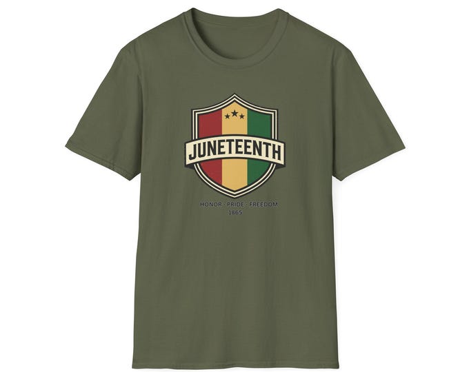 Featured listing image: Juneteenth Crest Unisex Softstyle T-Shirt