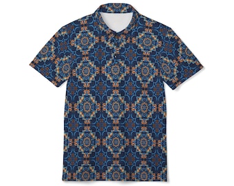 Stylish Unisex Polo Shirt - AOP Patterned Top for Casual Wear, Summer Essentials, Gift for Him or Her, Vacation Outfit, Trendy Fashion