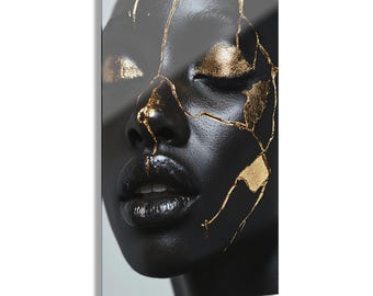 Black Gold Elegant Acrylic Wall Art Print | Modern Home Decor, Gift for Art Lovers, Unique Wall Art, Minimalist Decor, Stylish Art Piece