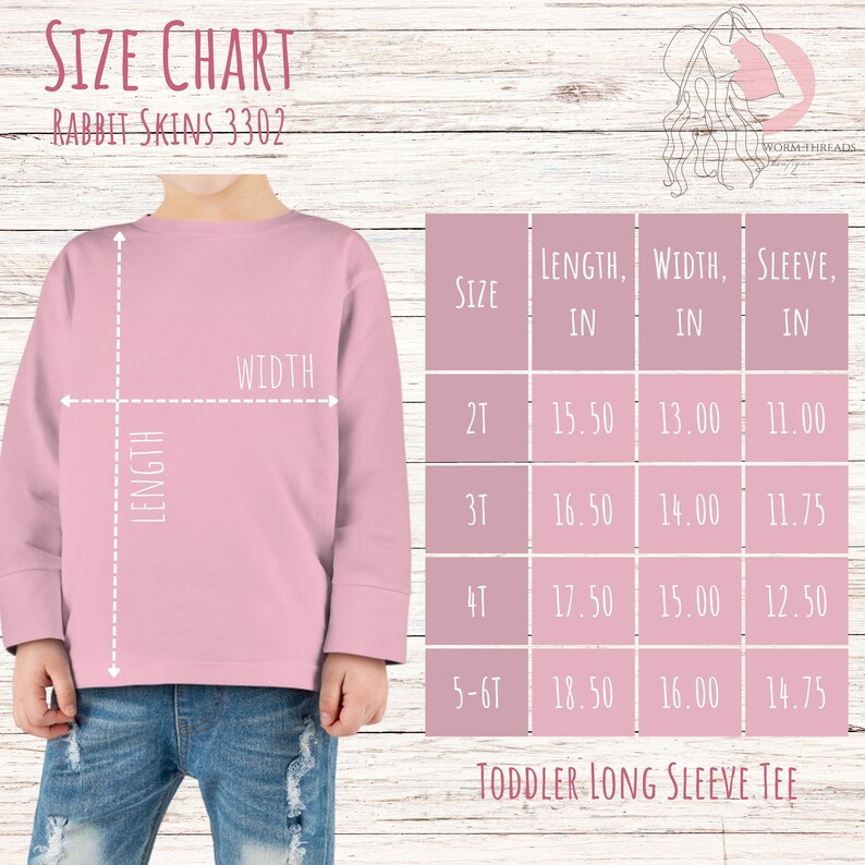 Rabbit Skins 3302 Color and Size Chart, Rabbit Skins Mockup, Tee Size