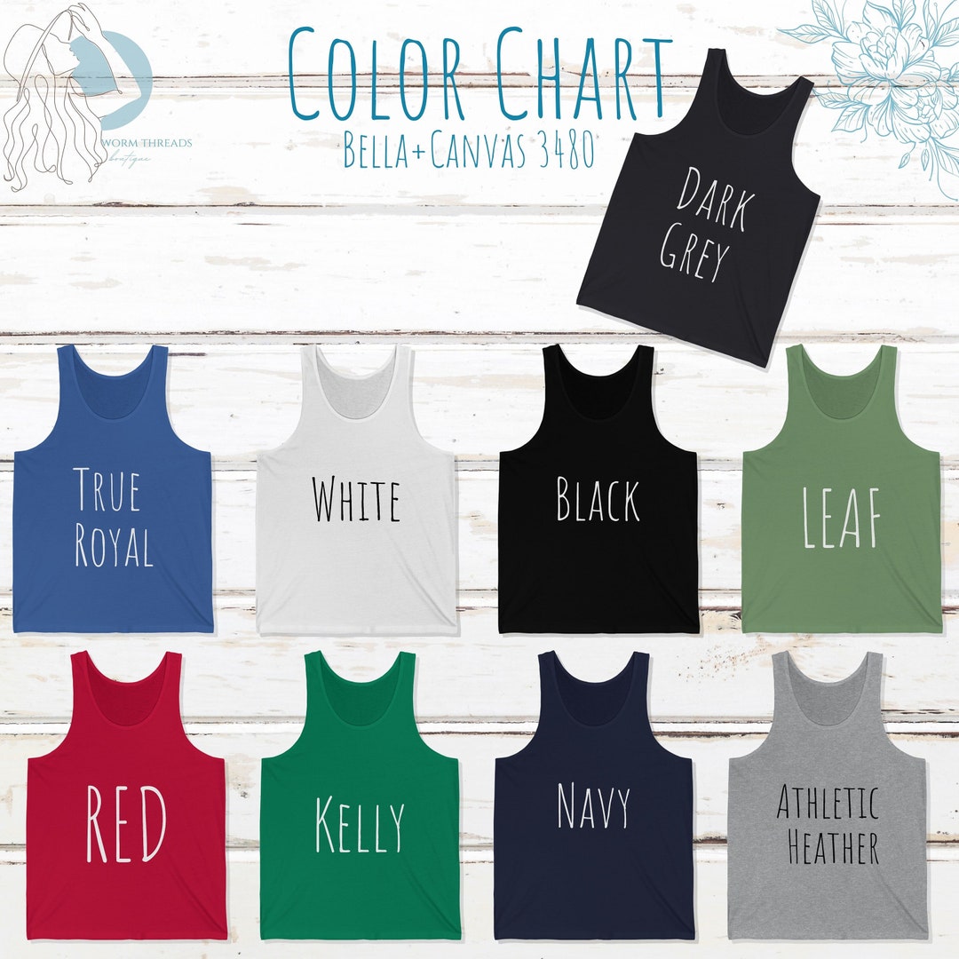 Bella Canvas 3480 Color Chart Size Chart Bundle Printify Swiftpod 